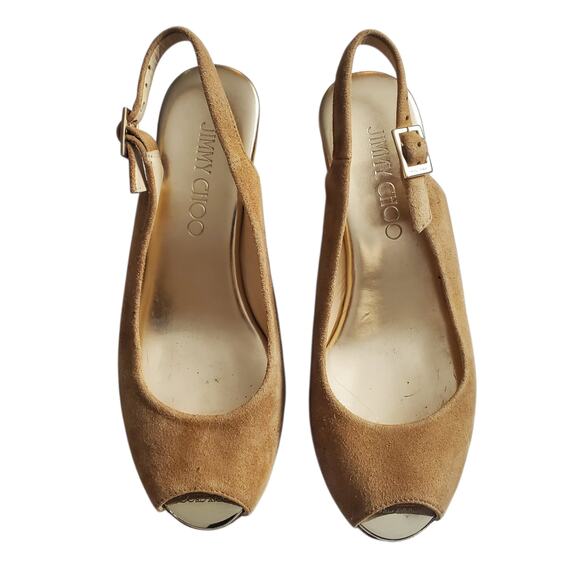 Jimmy Choo Praise Wedge Slingback Suede Platform Sandals - 35 EU - Picture 11 of 11